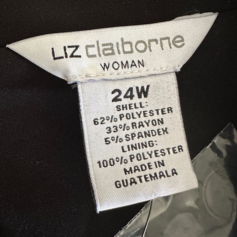 LIZ CLAIBORNE Womens Rayon Blazer Single Breasted NEW Size 24W Corpcore Black - Picture 3 of 8
